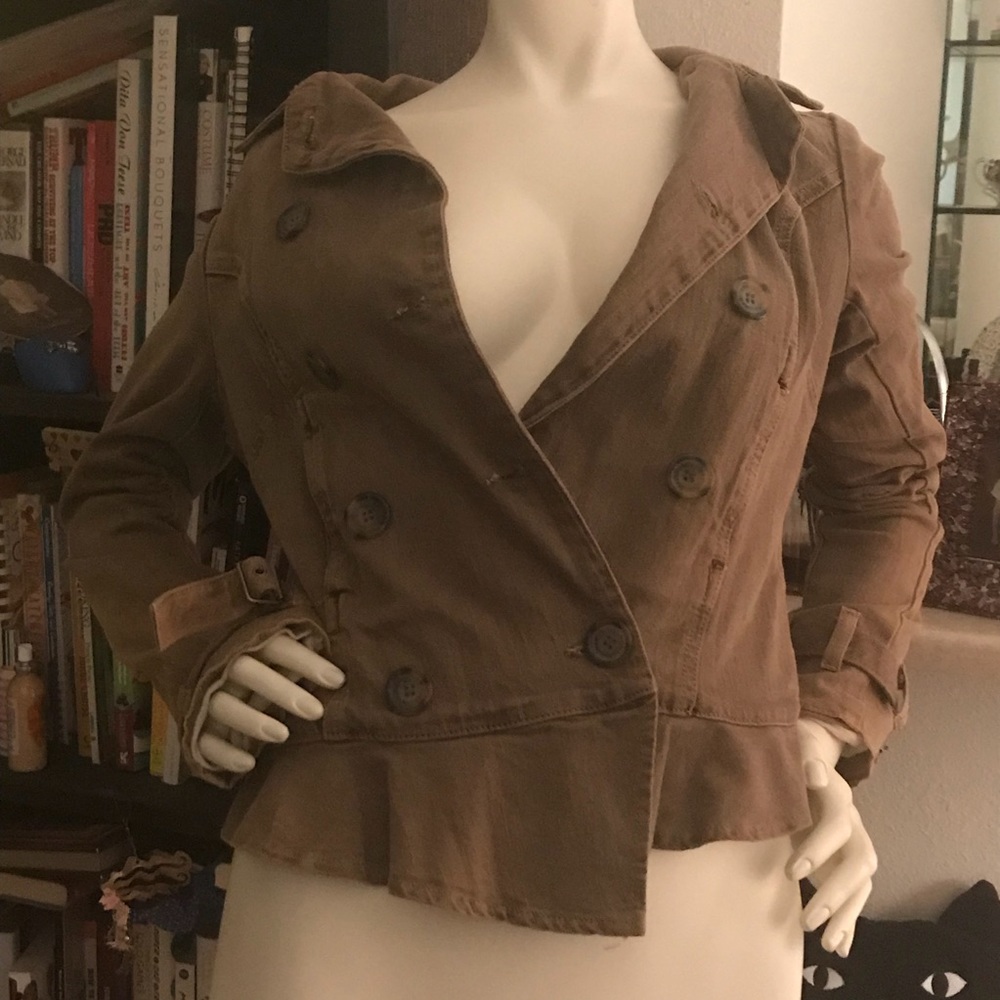 Habitual army green double breasted jacket size 4